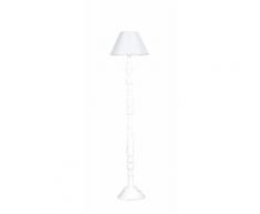 Piantana Paralume Cotone Marrone Fusto Legno Naturale Lampada Da T...