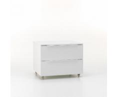 Cassettiera Con Ruote 2 Cassetti 70x52x57 Cm In Legno Tft Kato Bia...