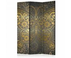 Paravento 3 Pannelli - Golden Butterfly 135x172cm Erroi...