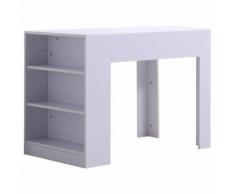 Scrivania Da Ufficio Con 3 Ripiani In Legno Bianco 100x60x75 Cm Be...