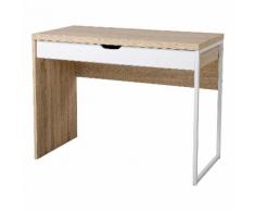 Scrivania Da Ufficio Con Cassetto In Legno E Metallo 100x50x75 Cm ...
