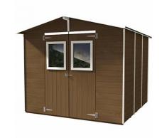 Casetta Box Capanno In Legno Noce Per Attrezzi Con 2 Porte E Fines...