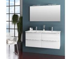 Mobile Da Bagno Sospeso Con Doppio Lavabo E Doppia Lampada A Led T...