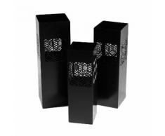 Set 3 Portaombrelli In Metallo 20x20h60cm Adami Geometrie Nero...