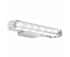 Applique Bagno Alluminio Cromo Profilo Acrilico Trasparente Led 6 ...