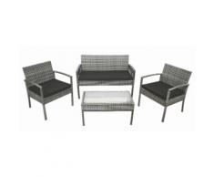 Set Da Giardino Divano 2 Poltrone E Tavolino In Rattan Soriani San...