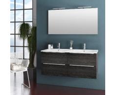 Mobile Da Bagno Sospeso Con Doppio Lavabo E Doppia Lampada A Led T...