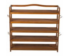 Scarpiera In Legno Laccato 5 Ripiani 84x26x82 Cm Benzoni...