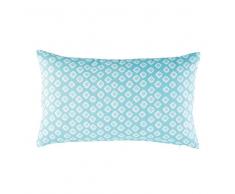 Maisons du Monde Cuscino da esterno blu a motivi grafici bianchi, 30x50
