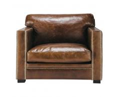 Maisons du Monde Poltrona marrone in cuoio Dandy