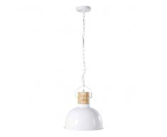 Maisons du Monde Lampada a sospensione in legno di quercia e metallo bianco