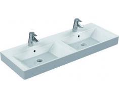Ideal Standard Strada - Doppio lavabo ad incasso 1210 x 150 x 455 mm (lato inferiore smaltato), bianco K080801