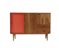 Credenza vintage a 3 ante e 2 cassetti in legno massello di acacia Yucca