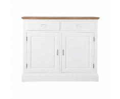 Credenza 2 ante e 2 cassetti in paulonia bianca Leandre