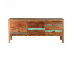 Credenza a 6 cassetti in legno riciclato Samena