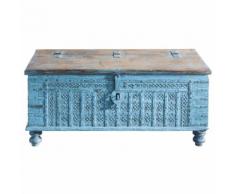 Cassapanca indiana blu in massello di mango L 125 cm Maharani