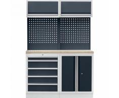 Sistema modulare da officina con armadietto con ante a battente e cassettiera, largh. x prof. 1360 x 460 mm