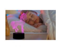 : 2 lampade LED 3D a forma di unicorno