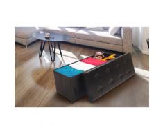 :Panca portaoggetti con 8 bottoni 100 x 38 x 38 cm /Nero