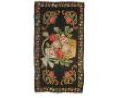 Nain Trading Tappeto Tessuto a Mano Rose Kilim Antico 226x118 Corridore Grigio Scuro/Marrone (Lana, Persia/Iran)