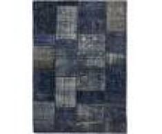 Nain Trading Tappeto Patchwork 202x143 Moderna/Design Grigio Scuro/Blu Scuro (Annodato a mano, Lana, Persia/Iran)