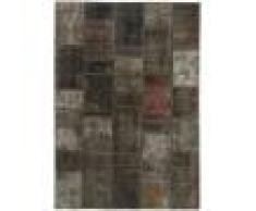 Nain Trading Tappeto Patchwork 203x143 Moderna/Design Grigio Scuro/Marrone Scuro (Annodato a mano, Lana, Persia/Iran)