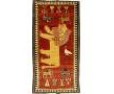 Nain Trading Tappeto Persia Gabbeh Vecchio 225x114 Moderna/Design Corridore Grigio Scuro/Giallo (Annodato a mano, Lana, Persia/Iran)