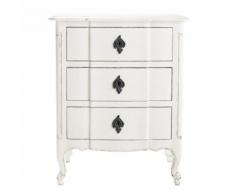 Comodino bianco in legno con cassetti L 57 cm Comtesse