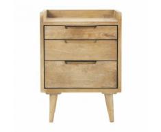 Comodino vintage in mango con cassetti L 45 cm Trocadero