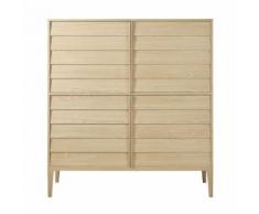 Credenza alta a 4 ante e piedi in legno massello di quercia Sand