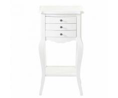 Comodino bianco in legno con cassetti L 37 cm Séraphine
