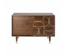 Credenza a 2 ante in legno massello di acacia Cappuccino