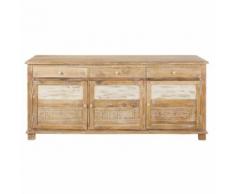 Credenza a 3 ante in legno massello di mango Caraiba