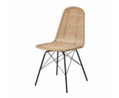 Sedia da giardino in resina intrecciata effetto rattan e metallo nero Beckett