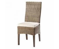 Sedia in rattan e massello di mogano Hampton