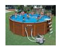 Caesaroo PISCINA FUORITERRA RETTANGOLARE SCALETTA POMPA A SABBIA TELO TERRA COPERTURA RECT ULTRA FRAME C/F