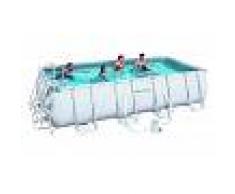 Caesaroo PISCINA FUORITERRA RETTANGOLARE POMPA A FILTRO SCALETTA TELO TERRA COPERTURA 488X274 RECT FRAME C/F