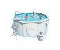 Caesaroo PISCINA TONDA FUORITERRA PARETI ACCIAIO POMPA DEPURAZIONE SCALETTA ESTERNO GIARDINO