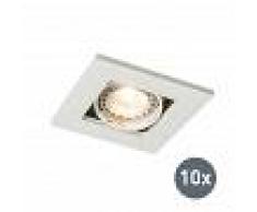QAZQA Set di 10 faretti da incasso QURE 1 bianco