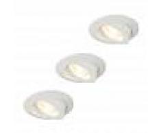 QAZQA Set di 3 faretti da incasso a LED RELAX bianco