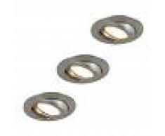 QAZQA Set di 3 faretti da incasso a LED RELAX acciaio