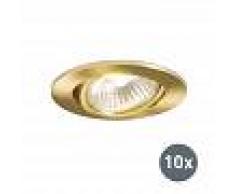 QAZQA Set di 10 faretti da incasso CISCO oro