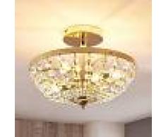 Lampenwelt.com Plafoniera color ottone Jonak con cristalli