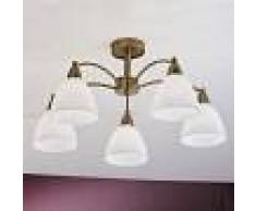 Orion Plafoniera Kinga a 5 luci in ottone antico