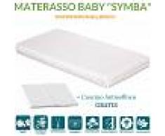 Materasso Lettino o Culla per Bambini alto 12 cm colore Bianco + Cuscino ANTISOFFOCO su misura GRATIS con Fodera in Cotone Naturale, Rivestimento Sfoderabile con Zip e Lavabile in lavatrice, tessuto ANALLERGICO, Antibatterico, Antiacaro e Super Traspirant
