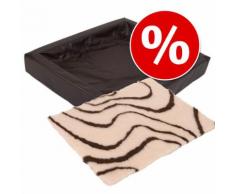 Set Letto igienico Tabac + Coperta per cani Vetbed® Isobed SL Wave - L 100 x P 80 cm + Vetbed