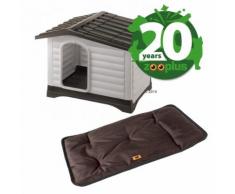 Set Ferplast Cuccia per cani Dogvilla + Cuscino Jolly marrone - Cuccia Dogvilla 110 + Cuscino Jolly L 100 x P 65 x H 3 cm