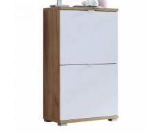 Scarpiera Colorado Matt I in bianco opaco e rovere Navarra