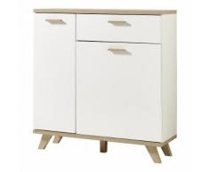 Scarpiera Oslo in bianco opaco e essenza rovere Sanremo