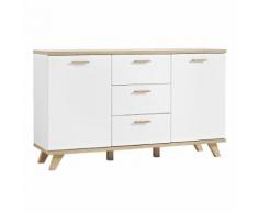Comò Oslo II in bianco opaco e rovere Sanremo